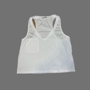 White athletic cropped tank